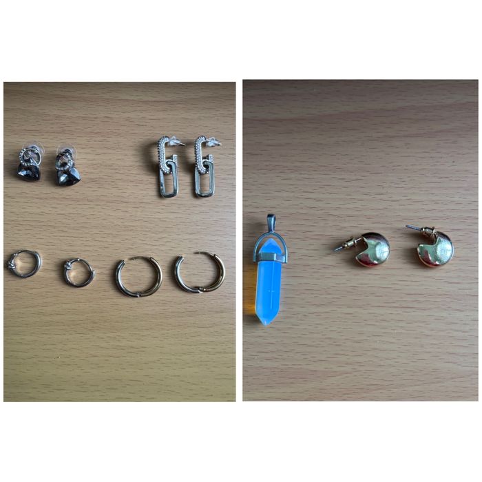 Серьги бижутерия и подвеска кристалл