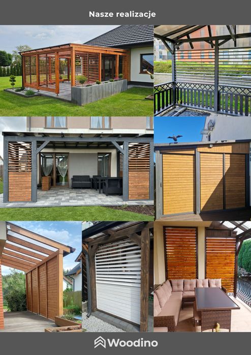 Zestaw żaluzji tarasowych 109 cm, ruchome deseczki shuttersy ŚWIERK