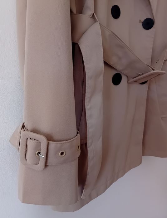 Sinsay płaszcz trencz beżowy 36 S