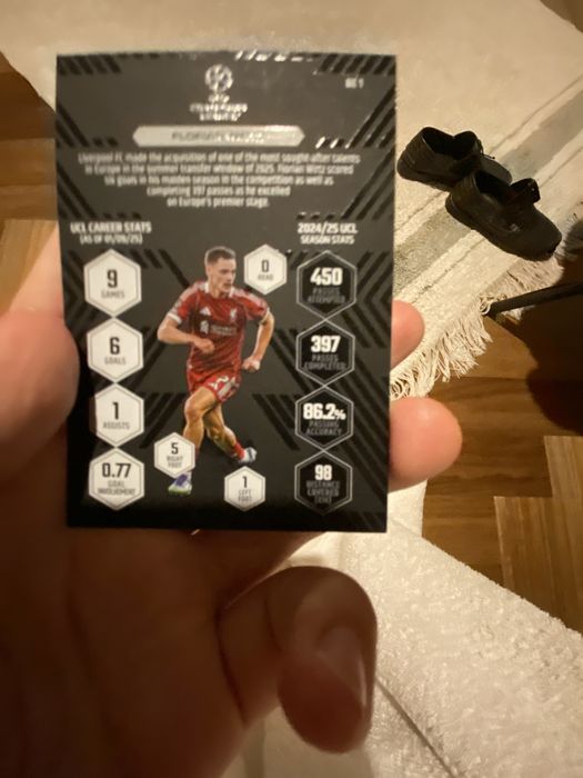 Carta rara Florian Wirtz. Black Edge. Coleção Match Attax