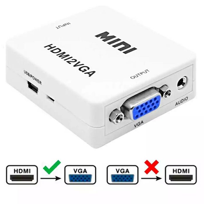 [Novo!] Adaptador HDMI-F p/ VGA-F com saída Áudio