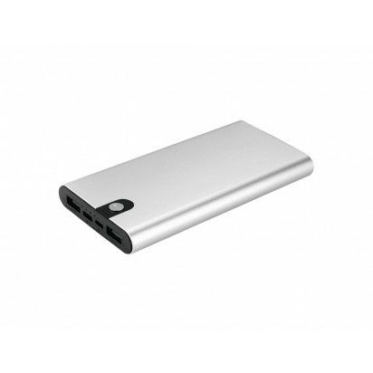 Powerbank Zogi Flat 10 silver aluminiowy 10.000mAh 3.7V 37Wh DC 5V/2A