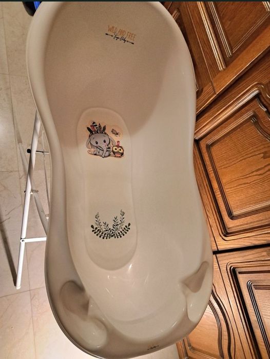 Wanienka ze stelażem Tega Baby 102cm biała wanna dla niemowlaka