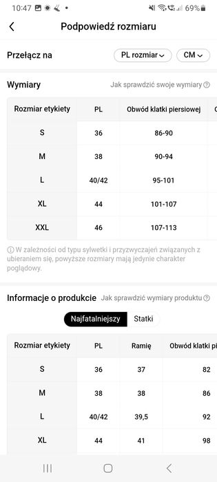 Komplet damski rozm M