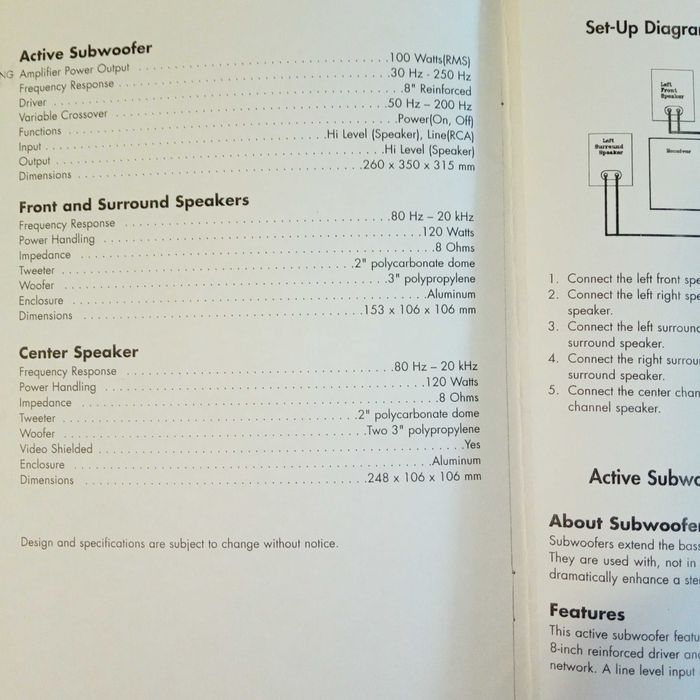 Active subwoofer com colunas US Blaster