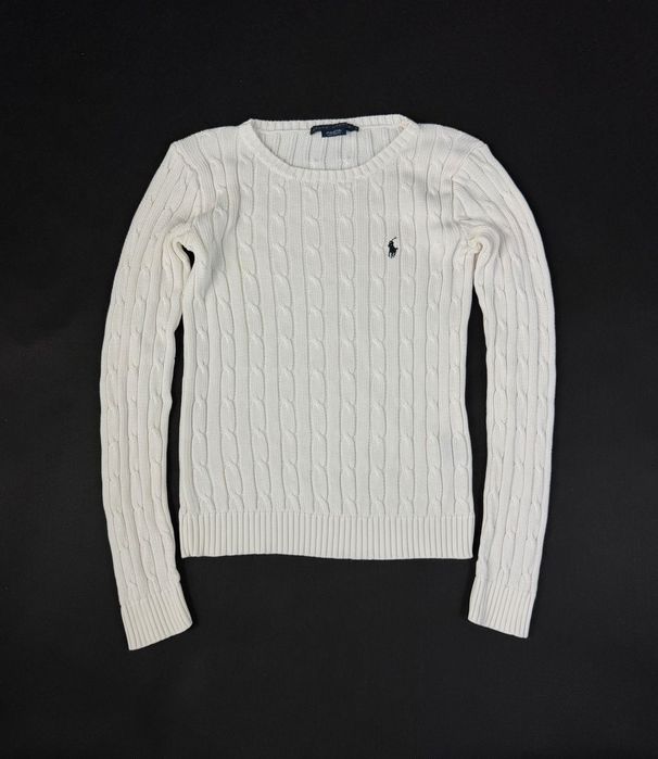 Sweter Warkocz Ralph Lauren Biały 100% Bawełna 413
