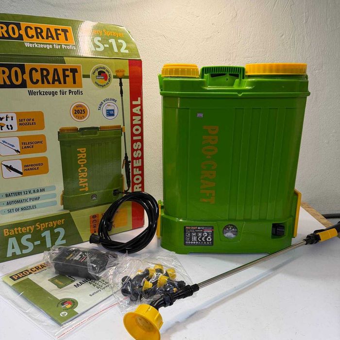 Оприскувач ранцевий акумуляторний 12 л Procraft AS12 до 8 годин роботи