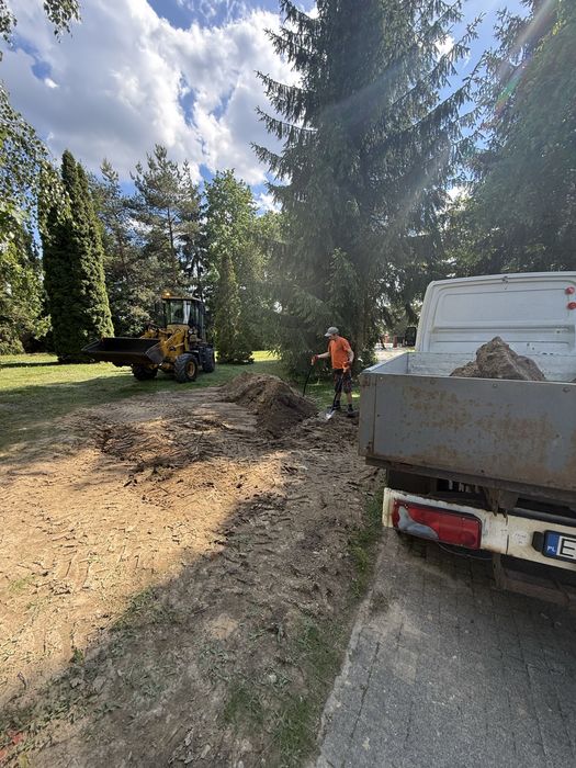 Zakładanie ogrodów, glebogryzarka separacyjna, koszenie, rębak, minikoparka