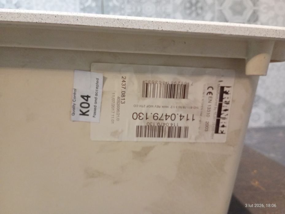 Zlewozmywak jednokomorowy beż
