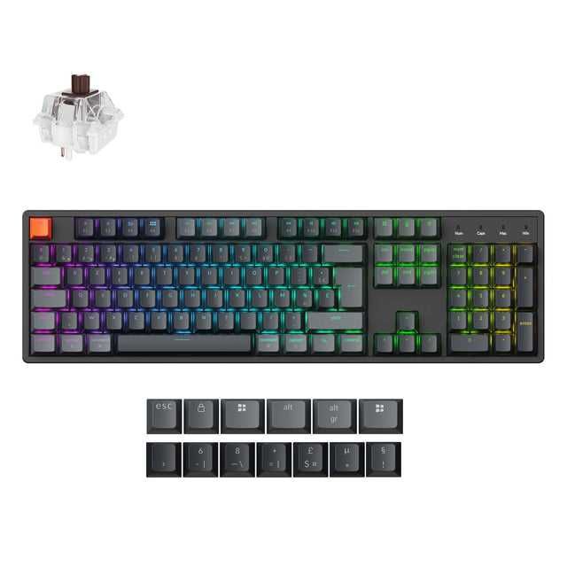 Teclado mecânico Keychron K10 V2 RGB Bluetooth – Switches Brown - Novo