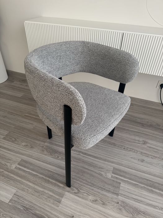 Nowoczesne krzesła/ boucle/ szenil/ szary