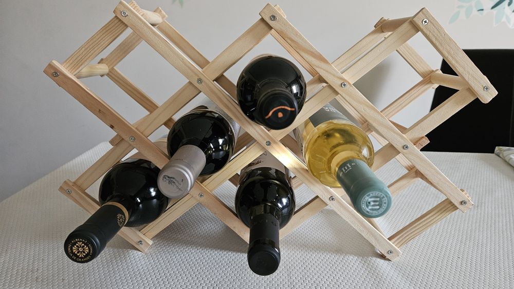 Novo - Garrafeira Bambu 10 garrafas articulada