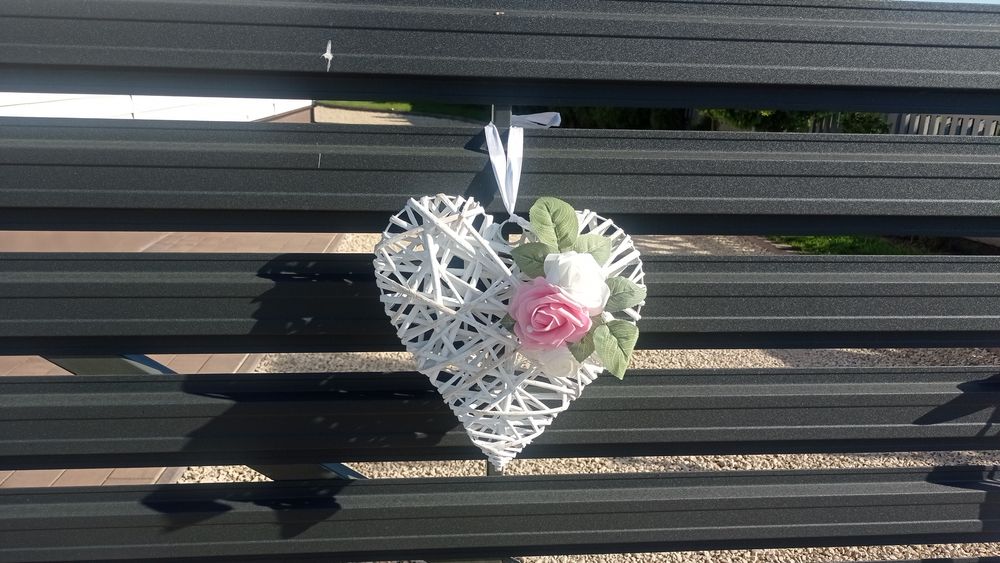 Dekoracja ślub, wesele Serca rattanowe