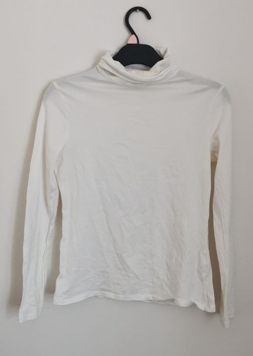 Biały golf na długi rękaw