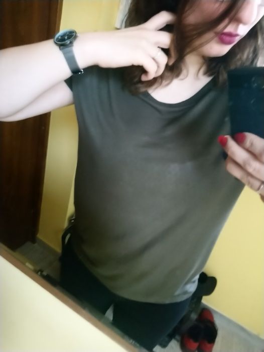 Khaki bluzka Mohito M – elastyczna i wiskozowa v