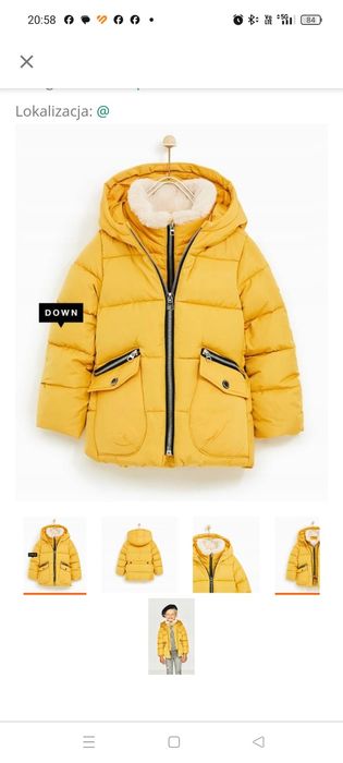Kurtka dziecięca puchowa Zara 116