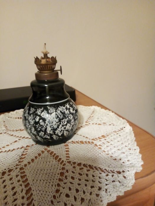 Stara lampa naftowa PRL marmurkowa Stan Idealny,sprawna mechanicznie