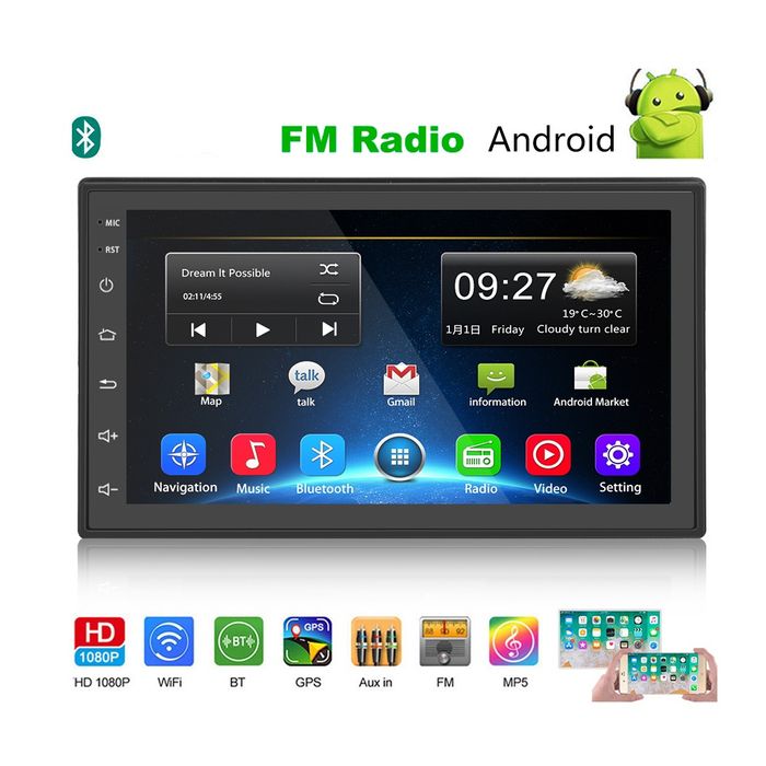 Radio 2din 7 polegadas Android 2/32GB GPS WiFi NOVO
