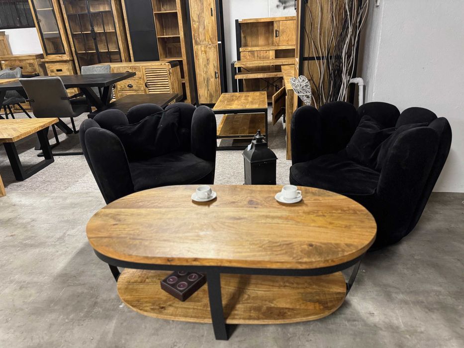 Wyjatkowy Eliptyczny stolik do salonu, kawowy... styl LOFT  nowy F-Vat