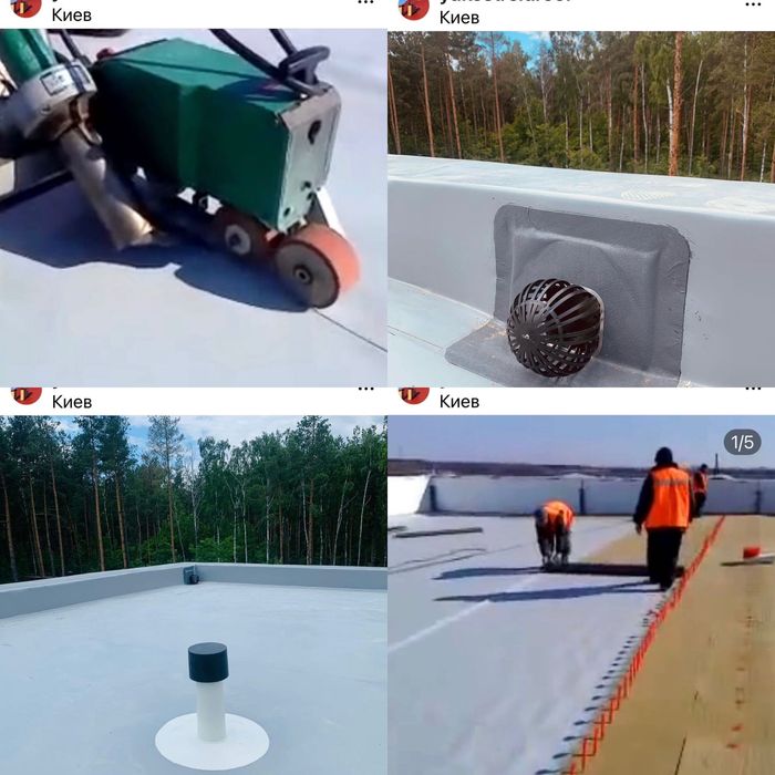 Монтаж ПВХ мембраны кровельные работы и гидроизоляция