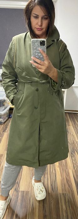 Zielony khaki trencz xs-s  vintage