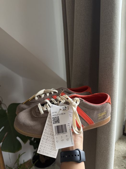 nowe gazelle lo pro w brązowe z pomarańczowymi paskami