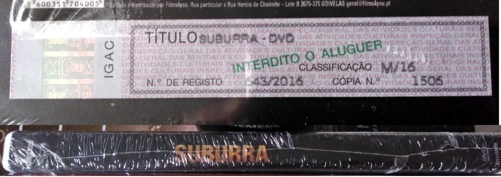 Suburra. Filme italiano do realizador Stefano Sollima. DVD