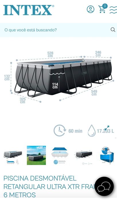 Piscina desmontável retangular Ultra XTR Frame de 6 metros Intex