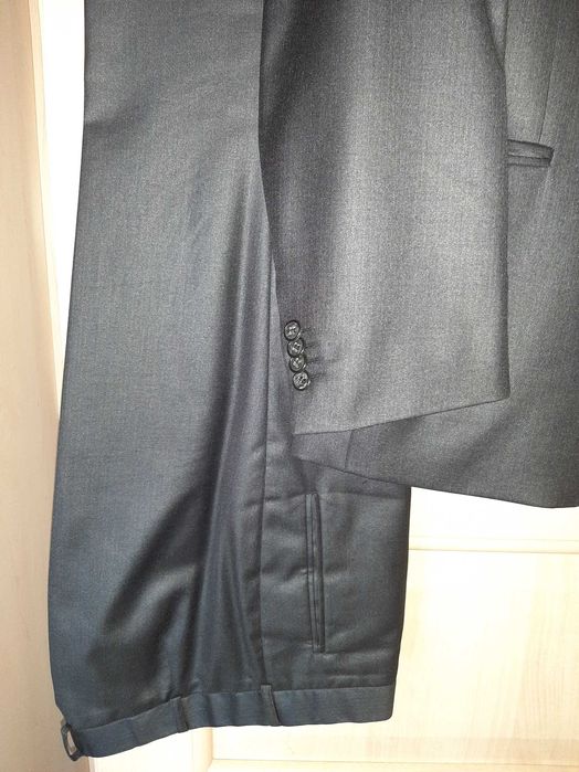 Garnitur męski, grafitowy, stalowy