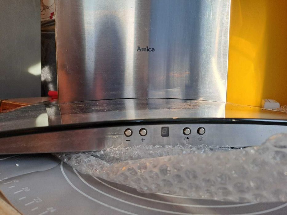 Okap Amica kominowy 50 x 90 szkło+metal