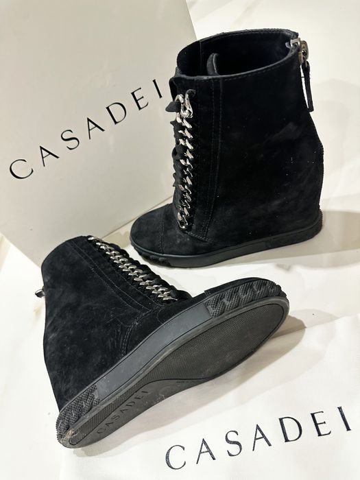 Buty Casadei RENNA nero sneakersy czarne zamsz oryginalne rozmiar 36