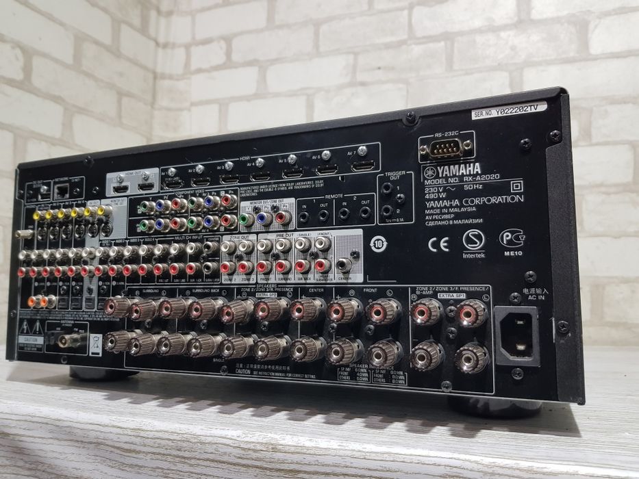 9.2 AV ресивер YAMAHA RX-A 2020,*9x220 Вт, 4К, HDMI, USB, ARC, 3D. б/у