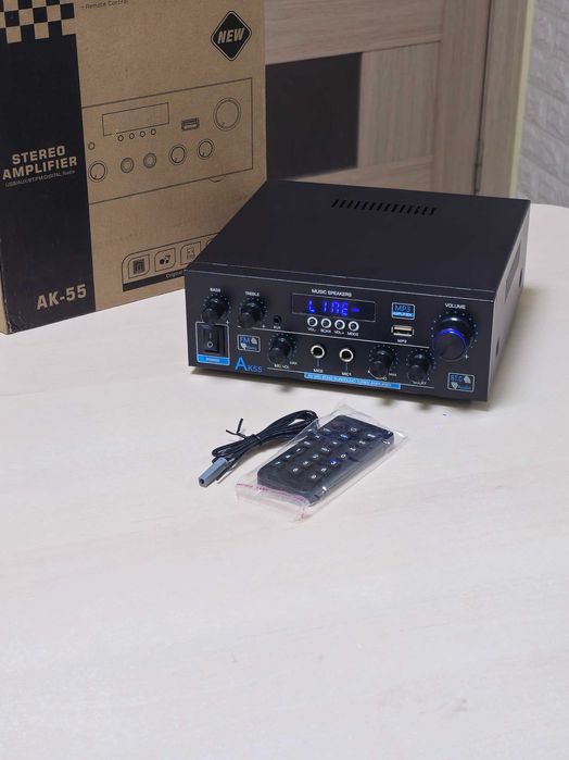 Аудіо AMP підсилювач Stereo Aplifier AK-55 USB/AUX/BT/FM
