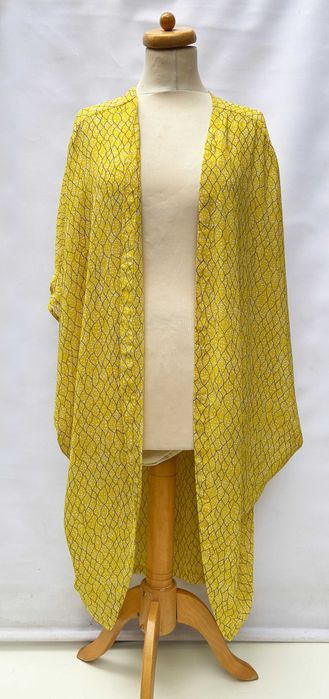 Narzutka Kimono Plażowe Monki Wzory Żółta One Size