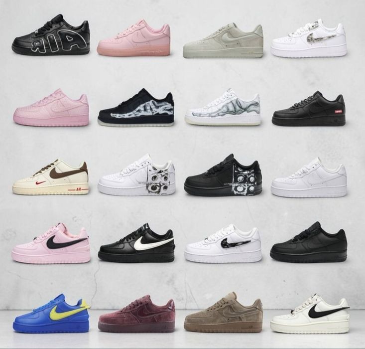 р36-45 Кросівки Nike Air Force 1 Low Black Grey White Pink