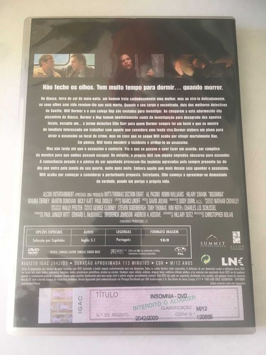 DVD - Insomnia (Like New)64730295299331122