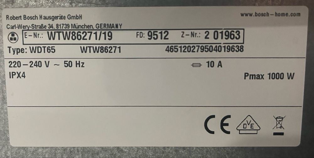 2016рік Сушка Bosch Serie4 сушильна машина тепловий насос компресорна