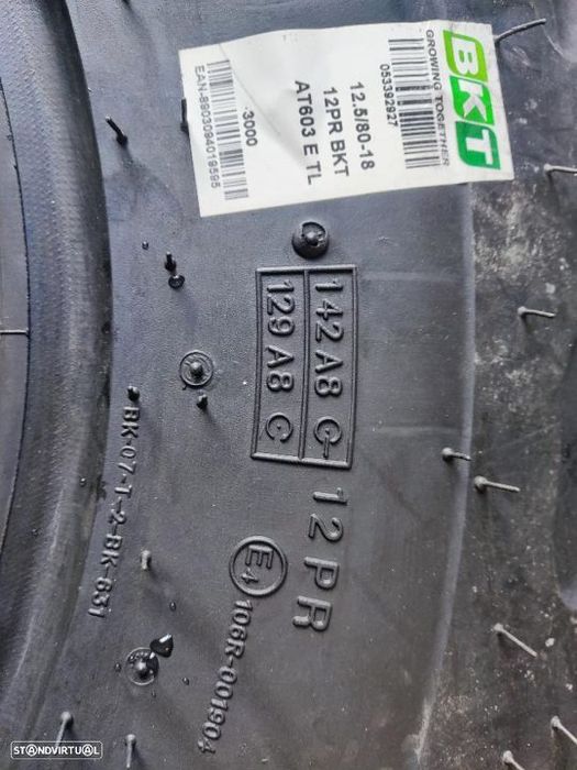 2 pneus novos 12.5/80r18 bkt rectroescavadora - oferta dos portes