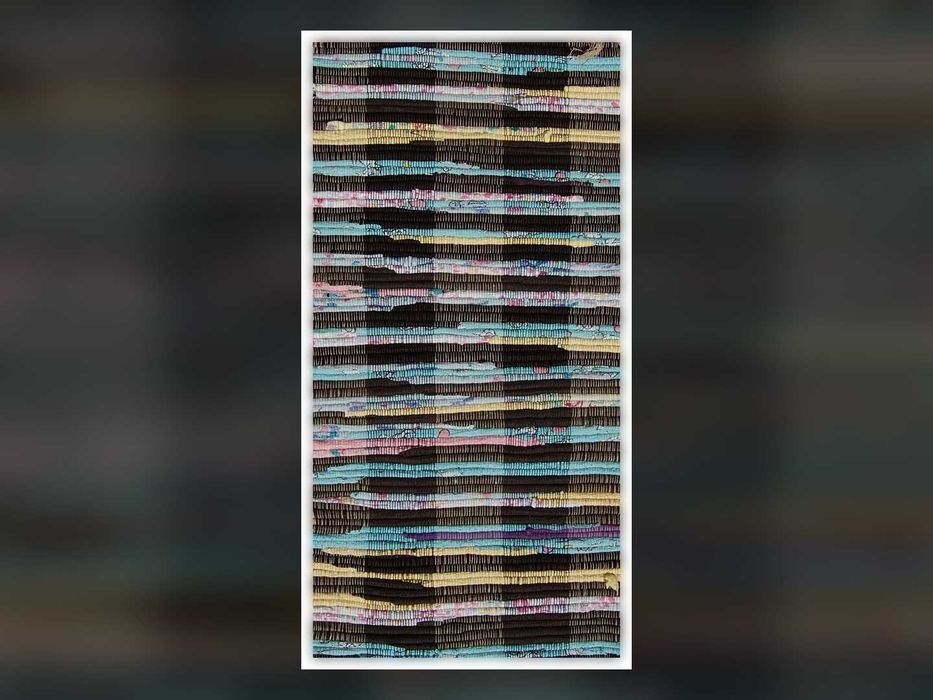 Nowy Dywanik Bawełniany Boho 80x160 cm Ręcznie Tkany Chodnik Kolorowy z Frędzlami Dywan do Prania