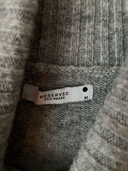 Długi sweter szary  z golfem Reserved M