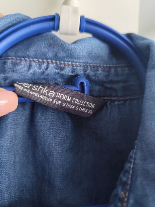 Koszula jeansowa niebieska damska S 36 Bershka