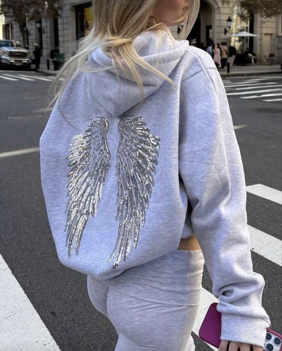 Худі з крилами ангела з паєток