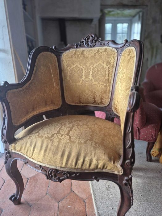 Conjunto caldeirões e consola em pau santo