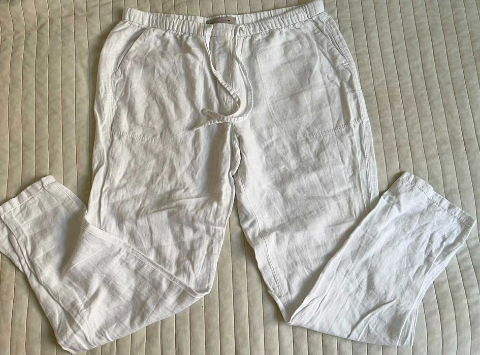 M&S collection/peg spodnie białe len bawełna roz. 40 12 M