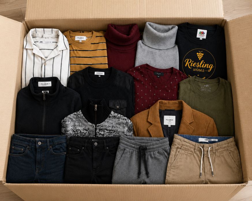 Paka ubrań męskich 18 szt. | Resell / Vinted / OLX | Zara, Pull&Bear i inne