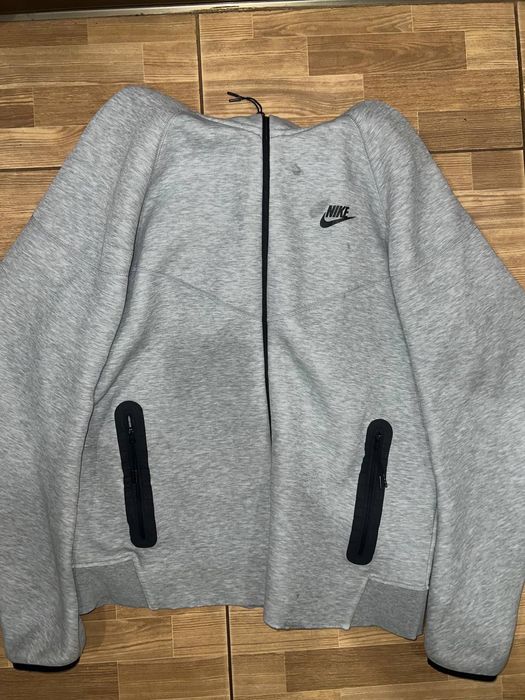 Зіп худі Nike tech fleece сірого кольору