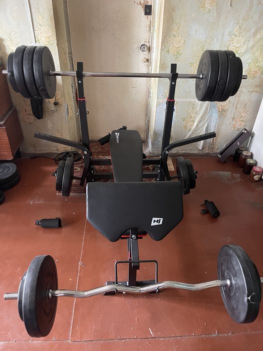 Універсальний спортивний набір hop sport premium 140кг партою Скотта