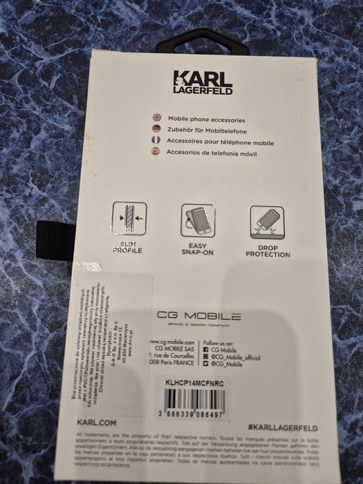 Чехол на телефон айфон 15+ и 14+.KARL LAGERFELD