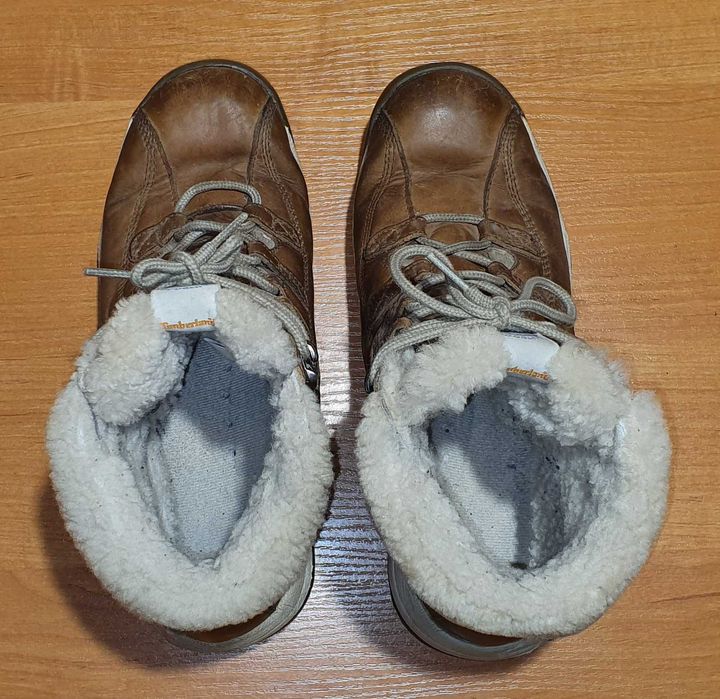 Skórzane wodoodporne trapery TIMBERLAND, stan BDB, rozm. 40 / 26 cm