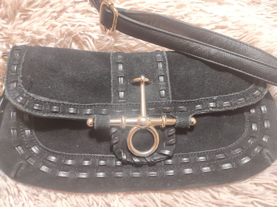 Сумка Клатч Чорна, замш